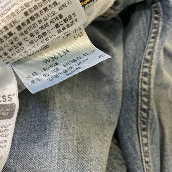 Levi's 514 Jeans Men's 36x34 Straight Leg Medium Wash Blue Stretch Denim - Picture 10 of 14